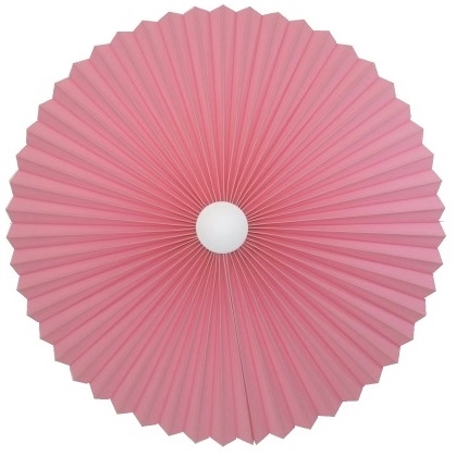 Rosette plisse til loft pink Ø65 med ledning